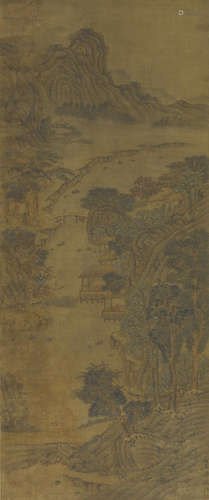 After Qian Gu (19th/20th century) River and Mountain Landscape