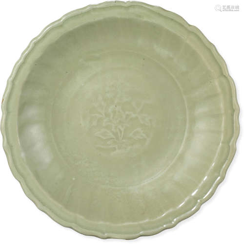 A longquan celadon charger with impressed decoration Ming dynasty