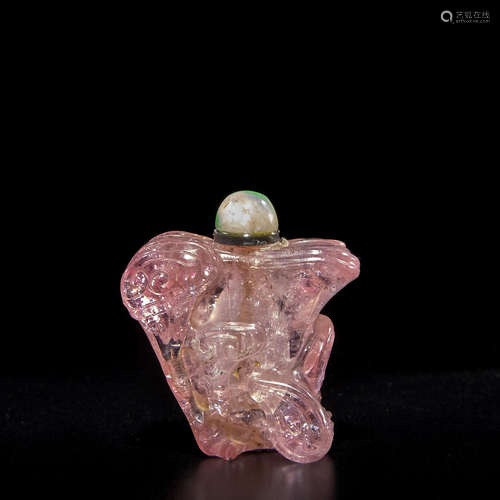 A tourmaline 'lingzhi' snuff bottle