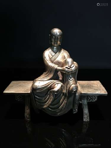 Chinese Silver Seated Buddha