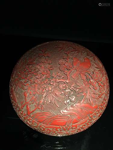 Fine Chinese Cinnabar round Box