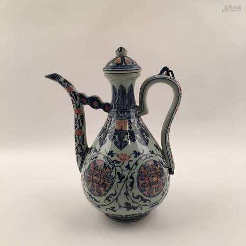 Chinese Blue and Red Flagon