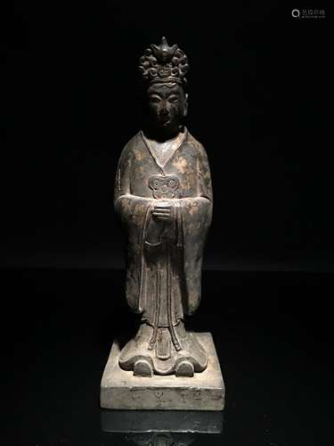 Fine Bronze Figure with Qianlong Mark