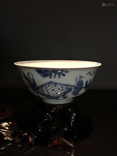 Chinese Blue and White Bowl with Wanli Mark