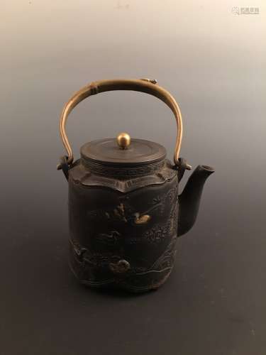 Fine Gilt Iron Teapot