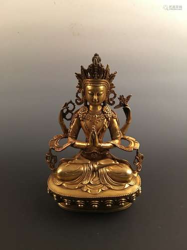 Fine Chinese Gilt Bronze Buddha