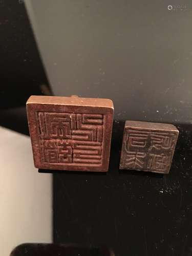 Two Piece of Old Bronze Seal Chop