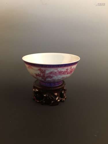Fine Chinese Famille Rose Bowl with Qianlong Mark