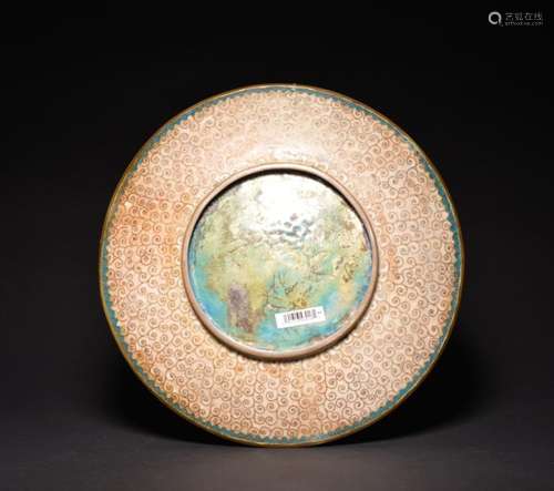 A CLOISONNE ENAMEL AND GILT-BRONZE DISH , Qing Dynasty