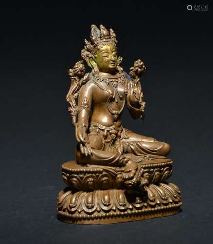 A BRONZE FIGURE OF TARA , Ming Dynasty