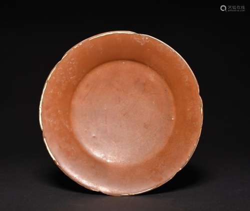 A PAIR OF DINGYAO PERSIMMON-GLAZED DISHES , Song Dynasty