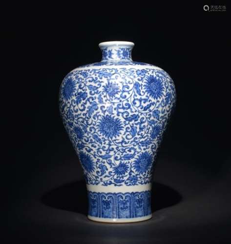 A BLUE AND WHITE MEIPING , Qing Dynasty