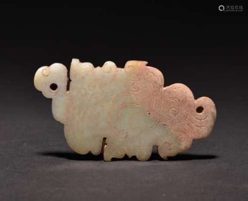 TWO OF ARCHAISTIC JADE PENDANTS , Spring and Autumn Period