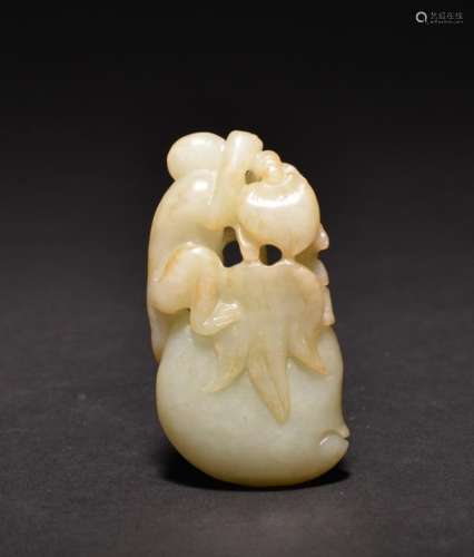 A CARVED WHITE JADE BIRD , Qing Dynasty