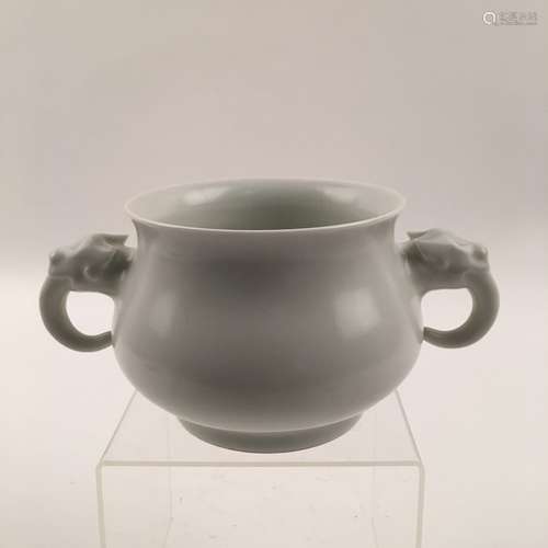 Qianlong Mark,  Fine Chinese White Glazed Censer