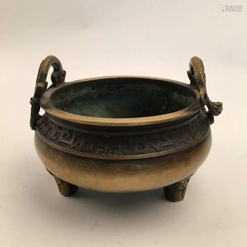 Chinese Gilt Bronze Censer