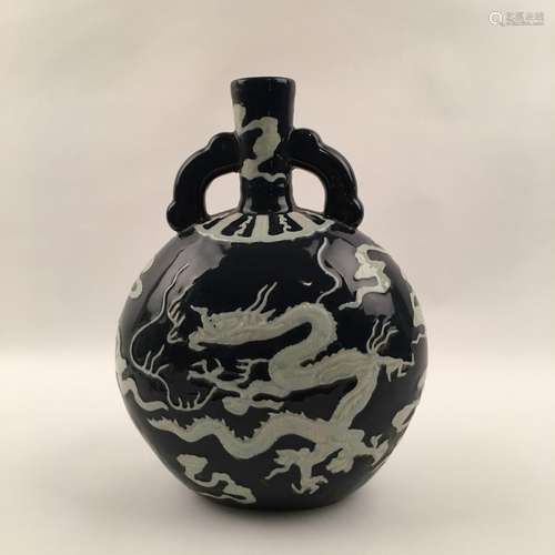 Chinese Blue with White Dragon Vase