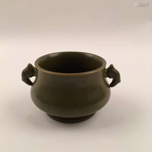 Fine Chinese Tea Dust Glazed Censer