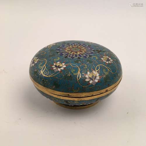 Fine Chinese Ming Cloisonne Lotus Box