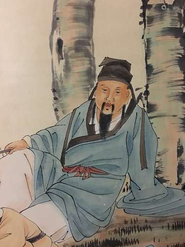 Chinese Watercolor Scroll