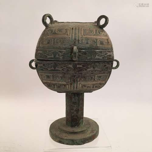 Chinese Zhou Bronze Food Vessel