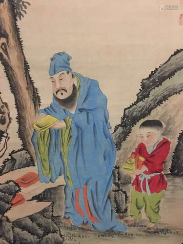 Chinese Watercolor Scroll