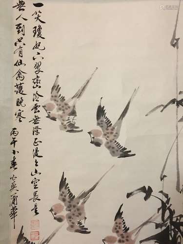 Chinese Watercolor Scroll