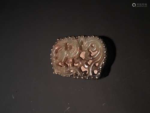 Chinese Old Jade Silver Box