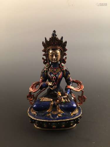 Chinese Colorful Gilt Buddha