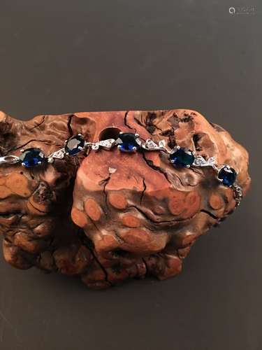 Fine Silver and Sapphire Bracelet