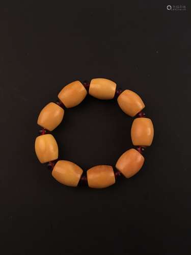 Chinese Amber Beads Bracelet