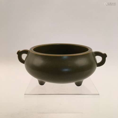 Fine  Chinese Tea Dust Glaze Censer