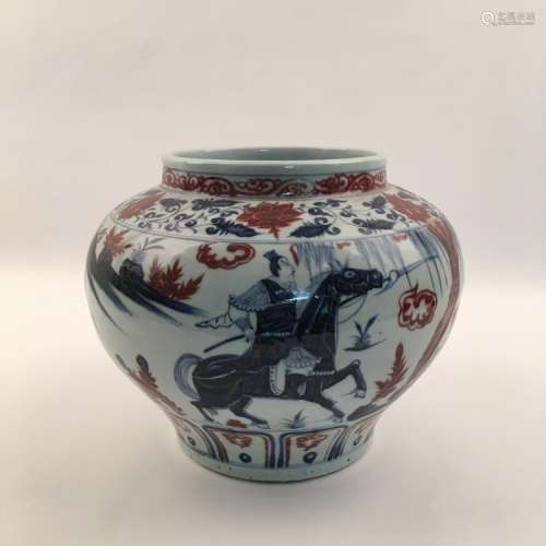 Chinese Blue and Copper Red Jar