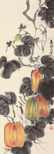杨秀珍 瓜瓞图 立轴 设色纸本
