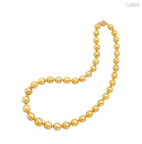 金色南洋珍珠项链 约9-12.4mm