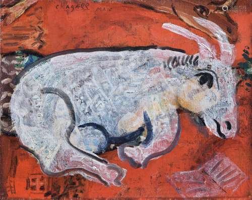 马克·夏加尔 1938-1943年作 山羊  布面油画