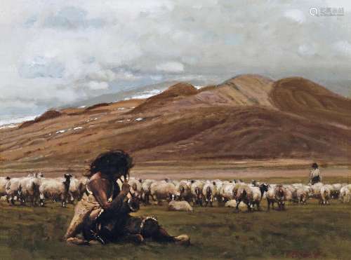 陈丹青 1983年作 牧羊人 布面油画