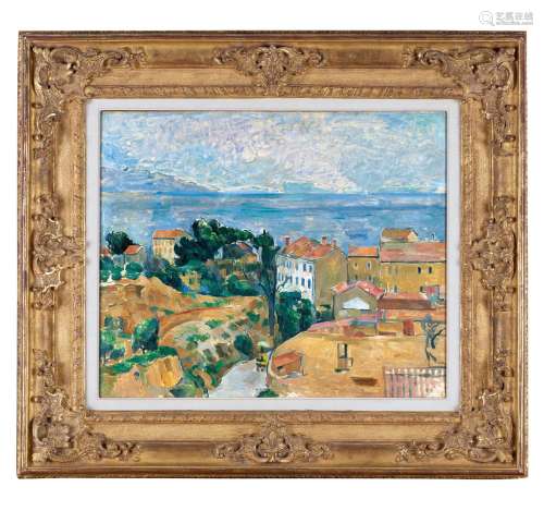 保罗·塞尚 1882-1883年作 艾斯塔克湾风景 布面油画