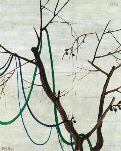 张恩利 2013年作 缠绕的树 布面丙烯
