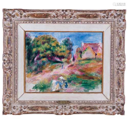 皮耶尔·奥古斯特·雷诺阿 1900年作 树林、房子、小路和风景 布面油画