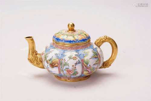 A Chinese Enamel Pot 