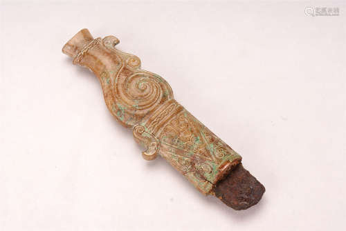 A Chinese Jade Handle Of A Sword