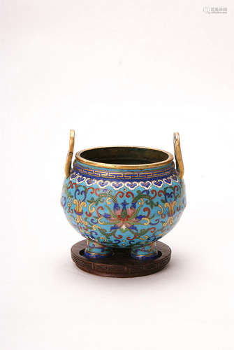 A Chinese Cloisonné Enamel Tripod Burner