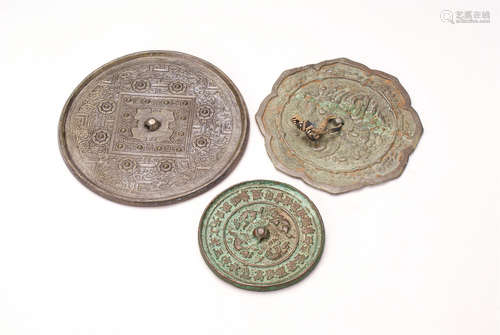 Three Chinese Bronze Mirrors