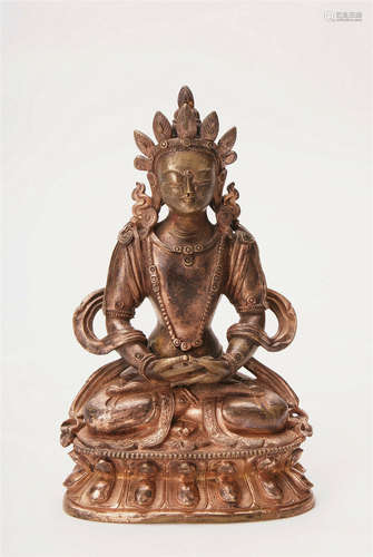 A Chinese Gilt Bronze Buddha 