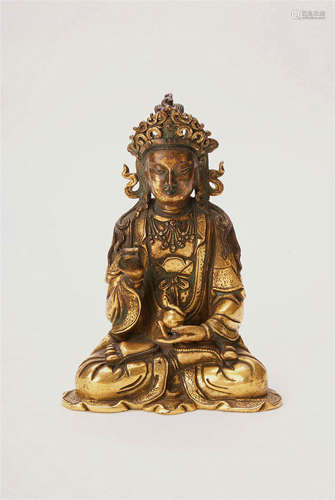 A Chinese Figure Of Seated GuanYin