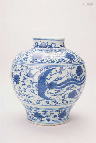 A Chinese Blue And White Porcelain Jar 