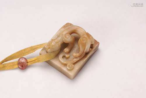 A Chinese Carved Jade Seal 