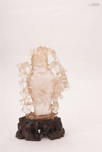 A Chinese Quartz Rutilated Vase