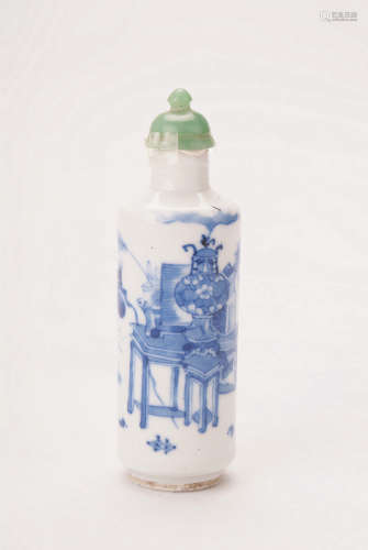 A Chinese Blue And White Porcelain Snuff Bottle
